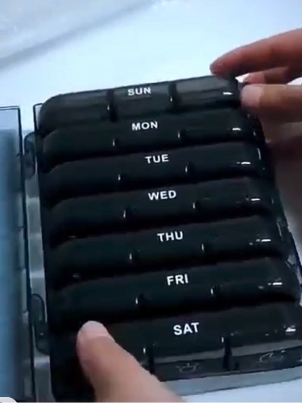 Weekly Pill Organizer Box - Black